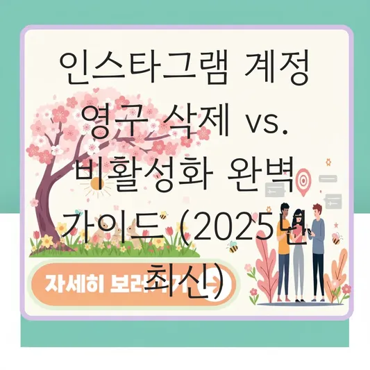 인스타그램 계정 영구 삭제 방법 및 비활성화 해제 시 주의사항 대표 이미지