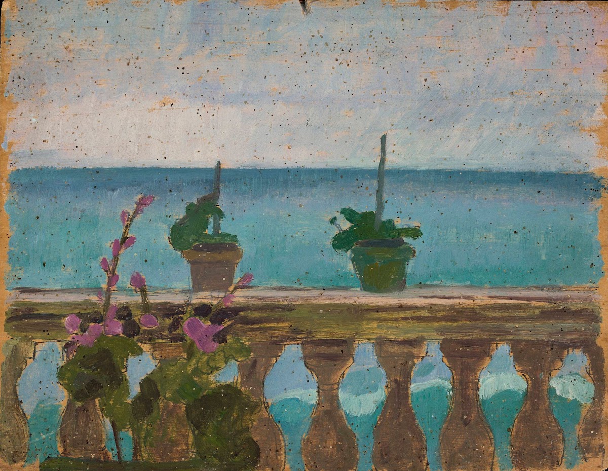 Balcony with flower pots