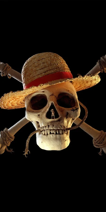 One Piece Straw Hat Jolly Roger 8K Phone Wallpaper