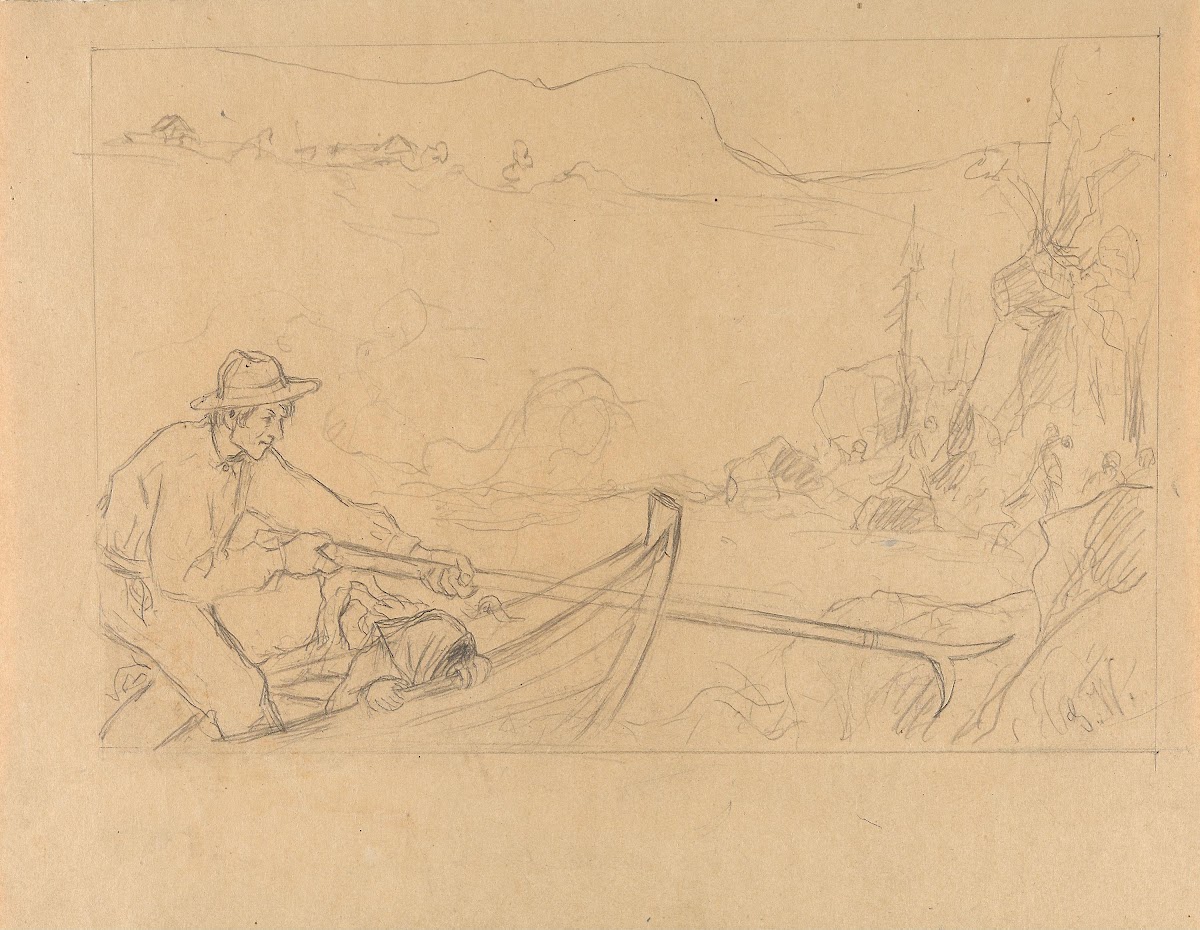 Man and Girl in a Boat