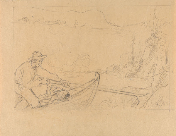 Man and Girl in a Boat