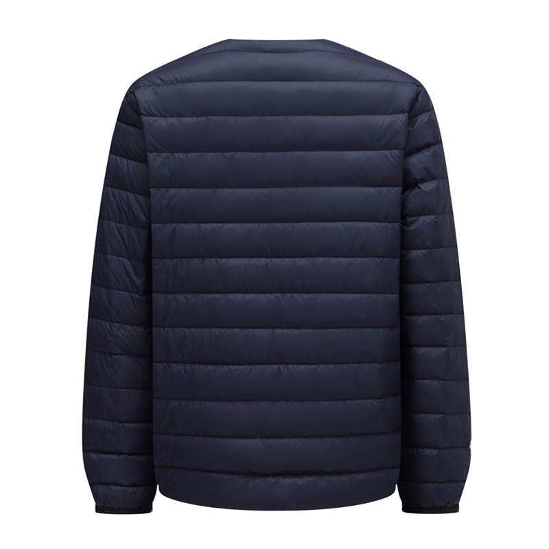 Unisex down jacket, lightweight, with variable neckline