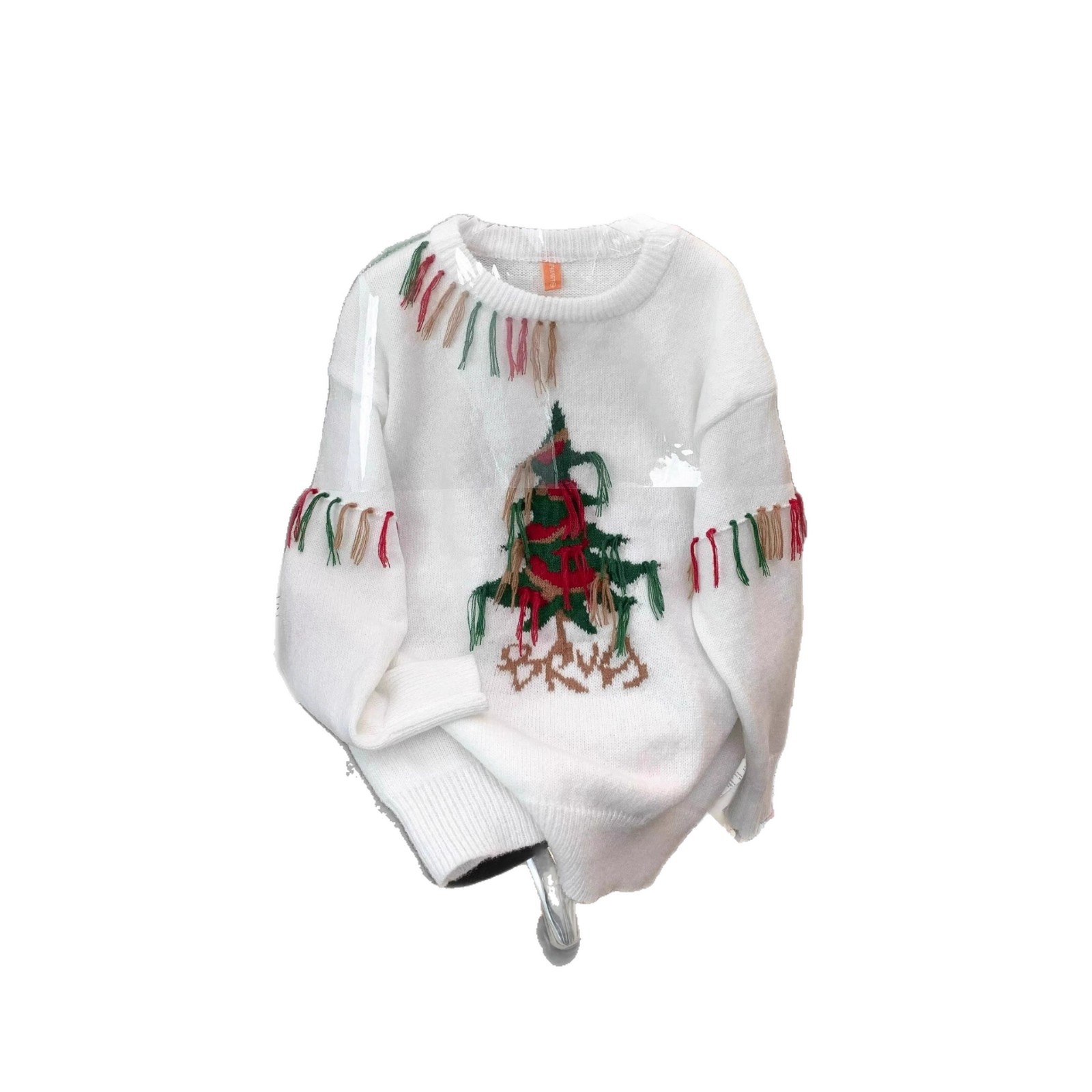 Handcrafted Fashion knit sweater with Christmas tree motif