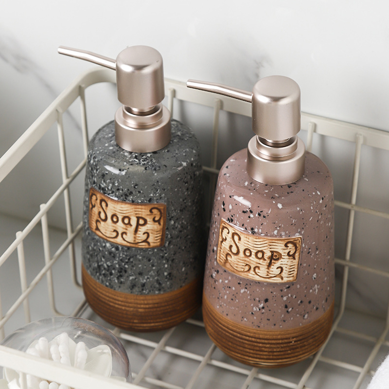 Ceramic soap dispenser with pump