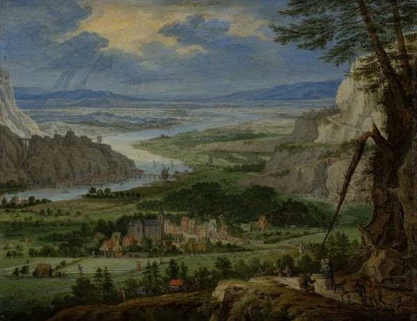 River Landscape with Travelers ca 1670 1680