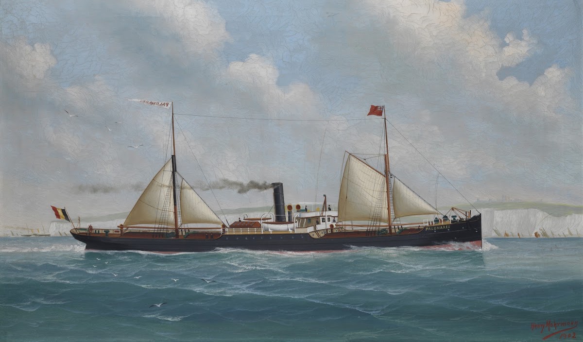 Stoomschip met hulpzeilvermogen Palomares 1902