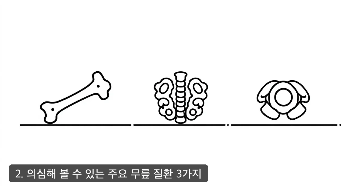 2. 의심해 볼 수 있는 주요 무릎 질환 3가지