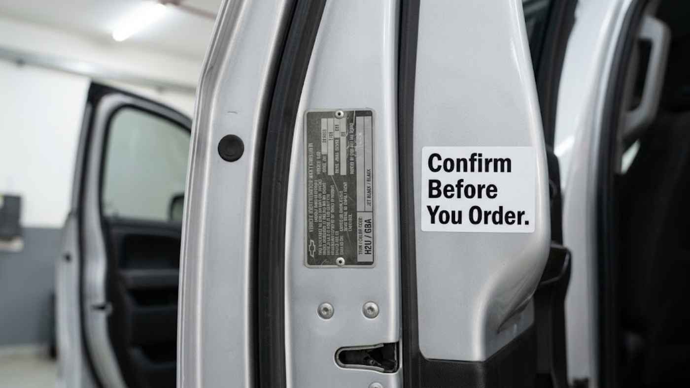 Seat cover seam positioned clear of the factory airbag zone in a 2027 Chevrolet Silverado 1500