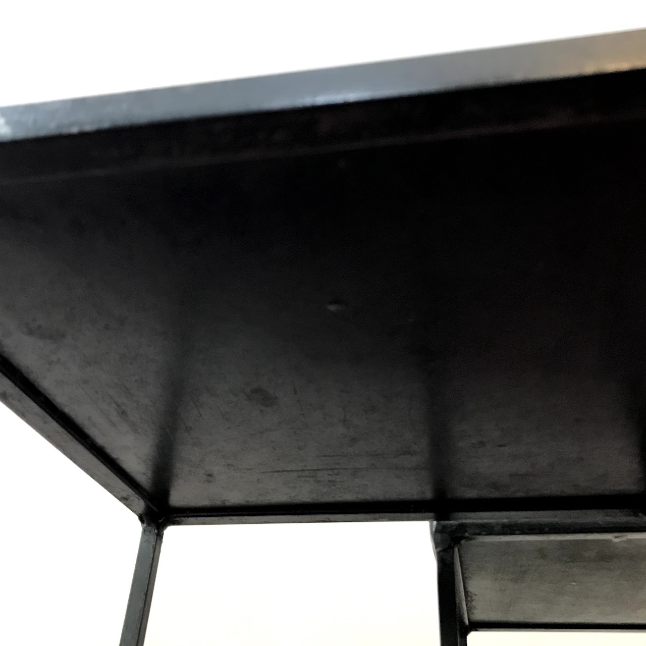Mid-Century Vitreous Glass Tile-Top Iron Table Trio