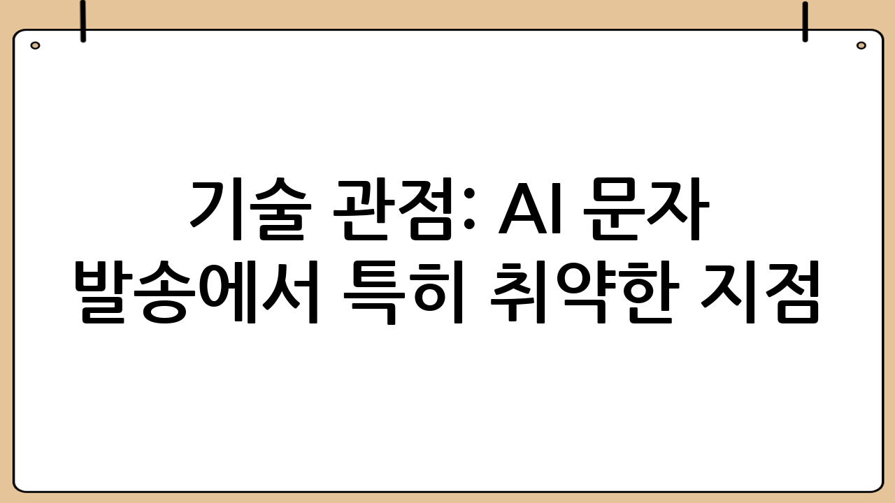 기술 관점: AI 문자 발송에서 특히 취약한 지점
