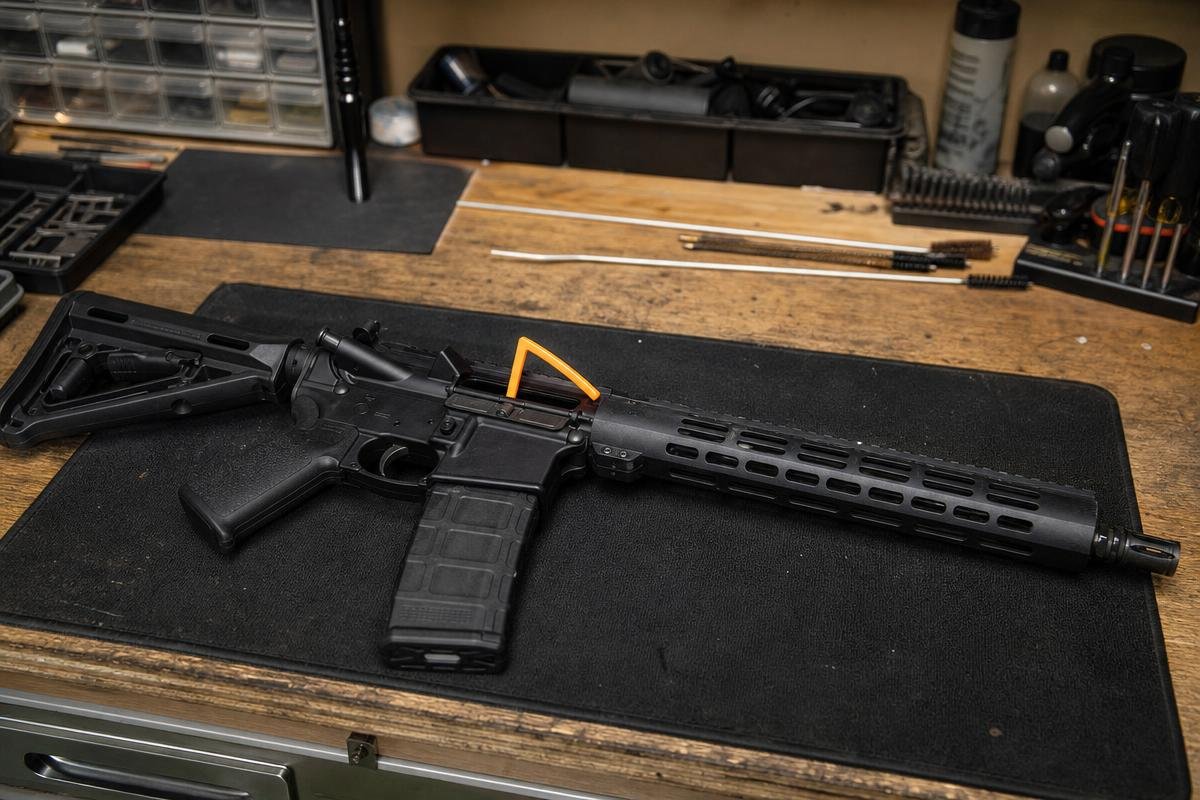 AR-15 cleaning guide safe unloaded rifle bench setup