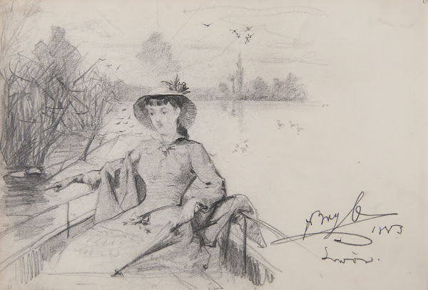 kobieta w łódce 1883