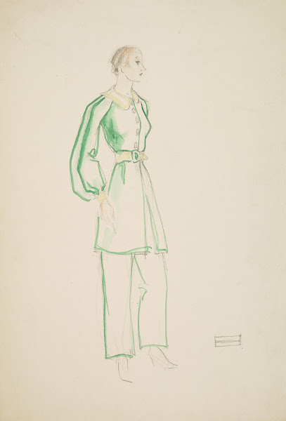 Button Button Unidentified Character in Green 1934 1943