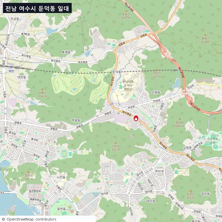 전남 여수시 둔덕동 일대 지도