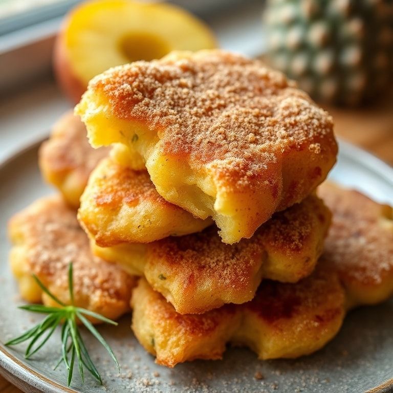 Easy Pineapple Fritters Recipe with Cinnamon Sugar Coating for Quick & Easy Dessert Delight finished