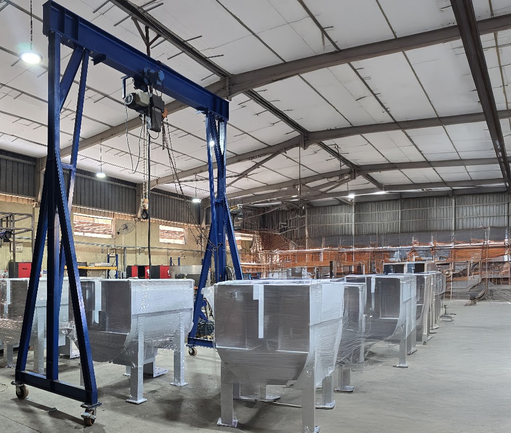 In-house fabrication and assembly of food processing equipment