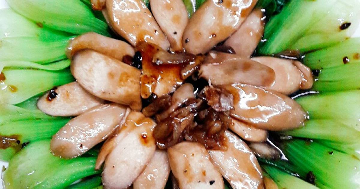 Cải thìa nấm sauce dầu hào
