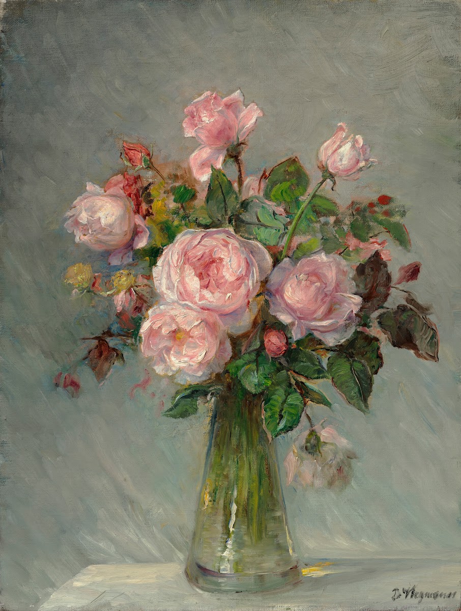 Roses in a glass vase 1906