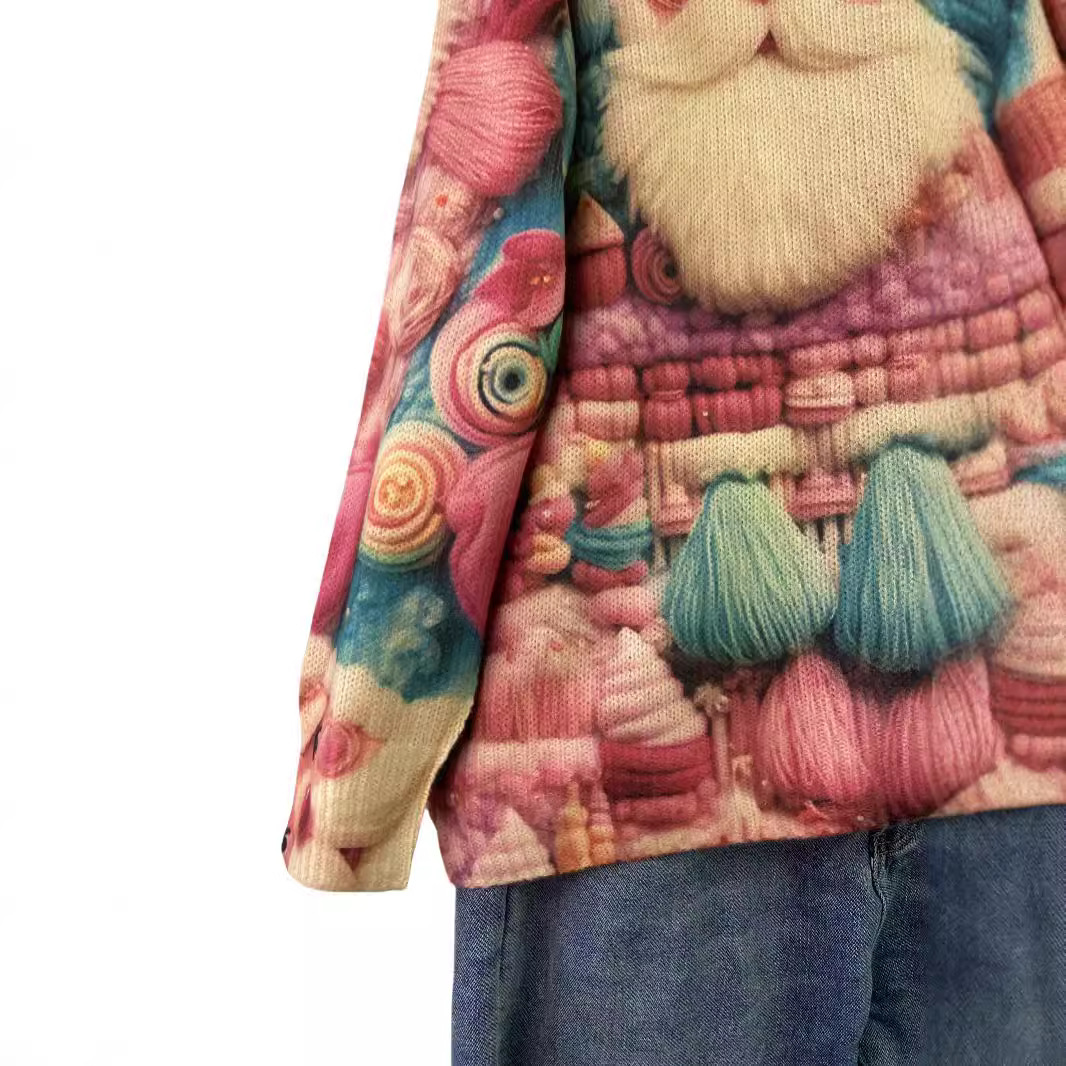 Festive knitted sweater with 3D Christmas motif