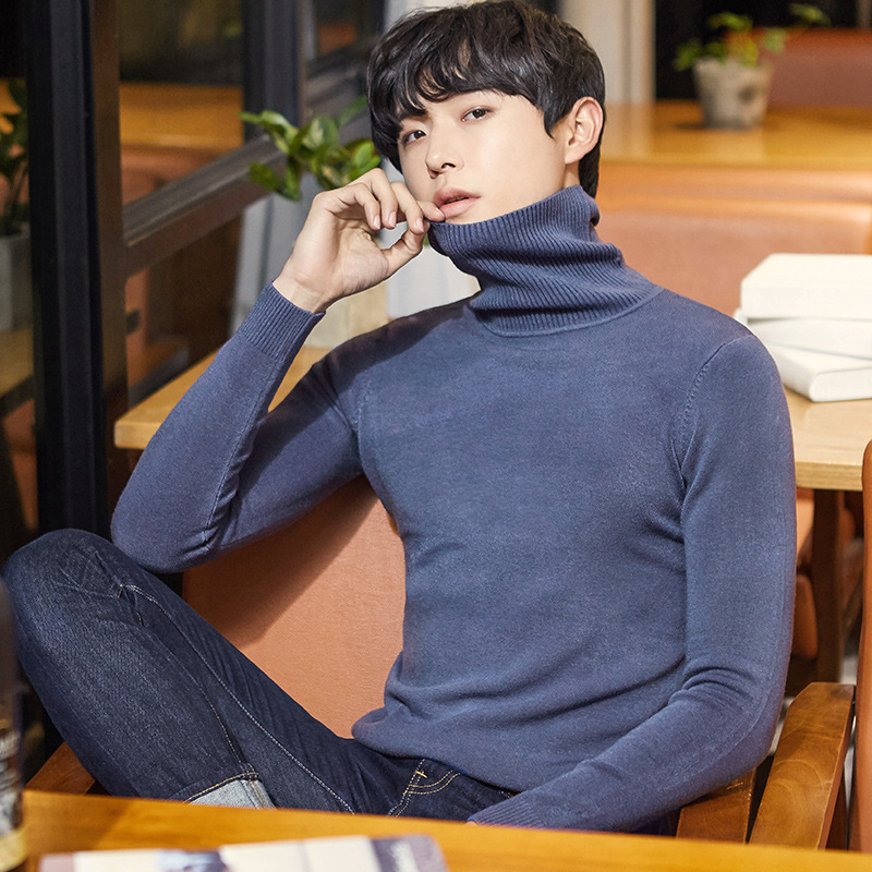 Men's turtleneck sweater, lined, warm