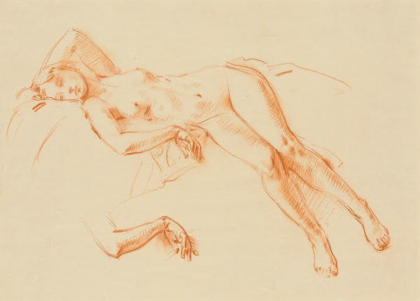A reclining nude with a subsidiary study of arm