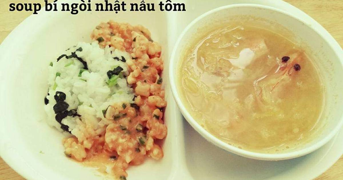 Tôm sốt phô mai + canh bí ngòi Nhật