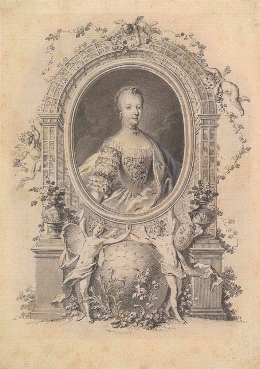 Portrait of Queen Marie Antoinette in an ornamental frame late 18th century