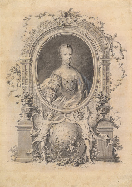Portrait of Queen Marie Antoinette in an ornamental frame late 18th century