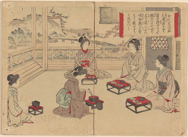 Manner of Eating a Meal from Pictures of Female Manners Onna Reishiki Zuga late