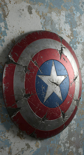 Battle-Worn Captain America Shield Against Peeling Paint - Free mobile Wallpaper