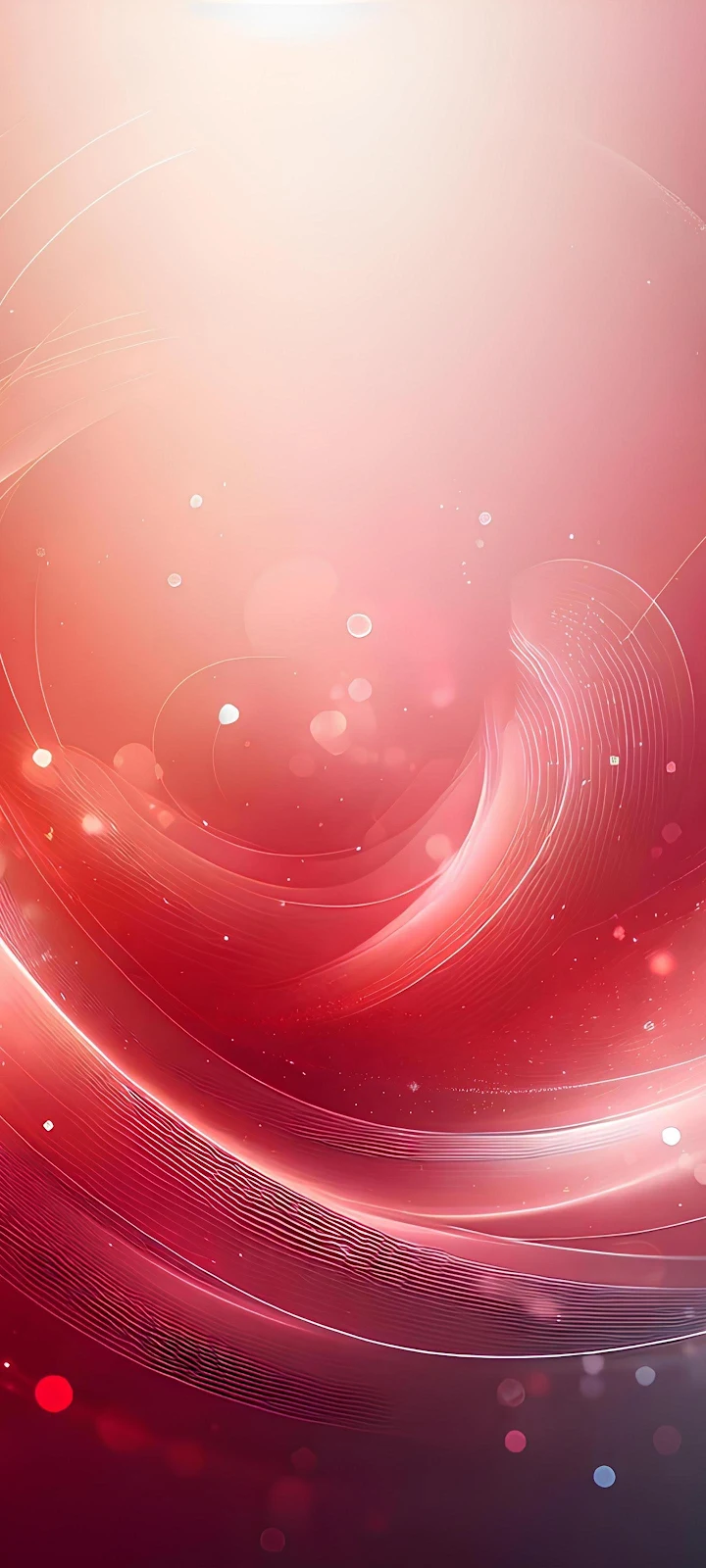 Abstract Red Flowing Waves - Digital Abstract Art 2K iPhone Wallpaper (1440x3200)