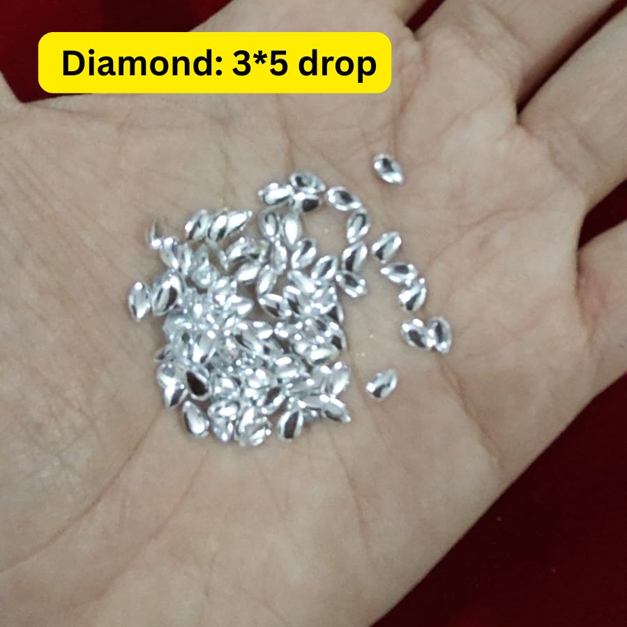 Rani White diamond size 3*5 Drop Size pack of 50