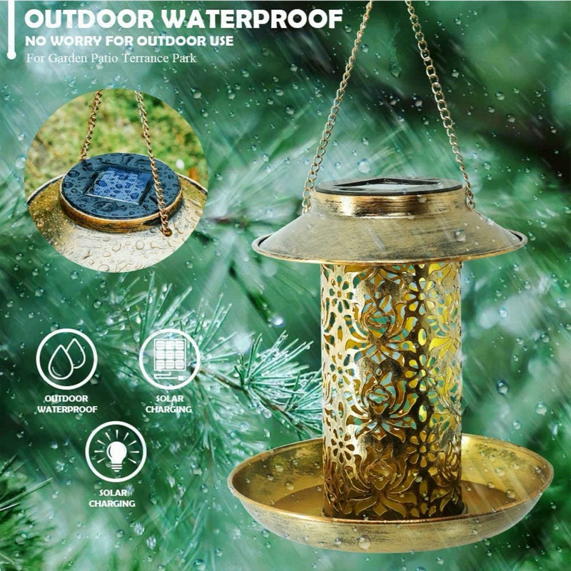 Solar Bird Feeding Station with LED Lighting