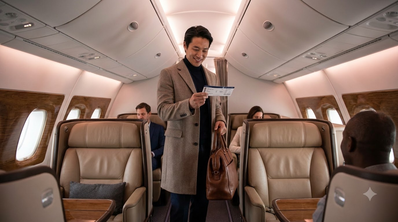 While I Stood In The First-Class Aisle Holding A Boarding Pass With My Name And Seat 1A Printed On It