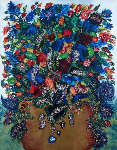 Fleurs ou Bouquet de fleurs ou Vase jaune circa 1929 1930