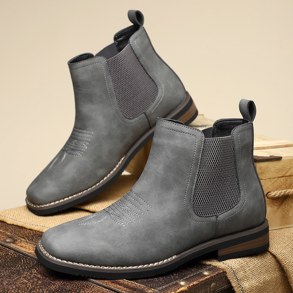 Classic Men's Chelsea Boots made of Faux Leather