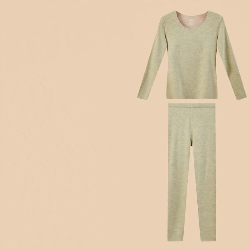 Women's Thermal Underwear Set, Lined, Crew Neck