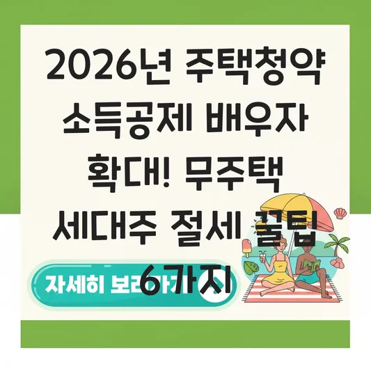 주택청약 소득공제 배우자 확대 적용 범위 및 무주택 세대주 절세 꿀팁 대표 이미지