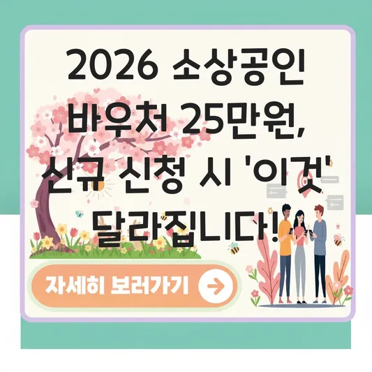 2026 소상공인 경영안정바우처 신규 신청 및 기존 지원 대상 차이점 대표 이미지