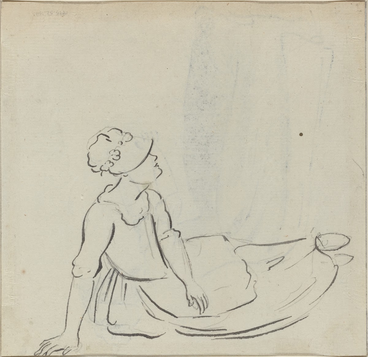 Girl with a Bonnet Reclining verso