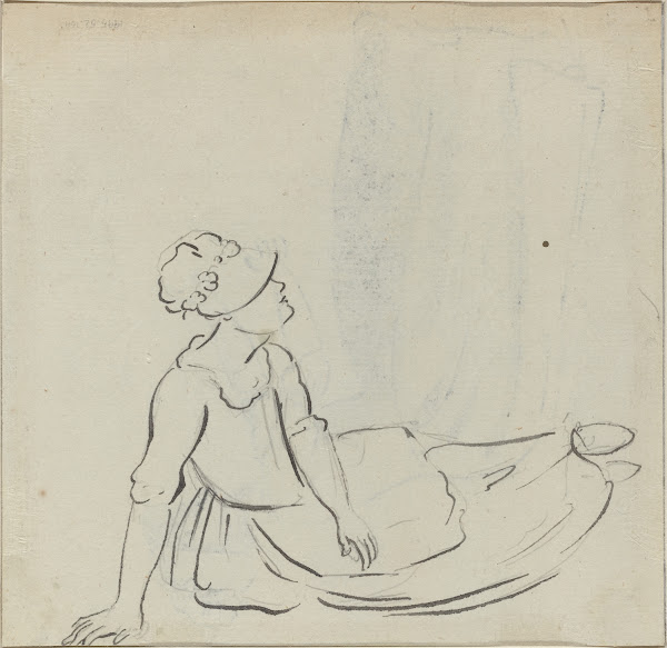 Girl with a Bonnet Reclining verso