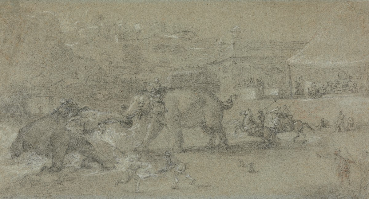 Elephants Fighting between 1784 and 1788