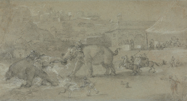 Elephants Fighting between 1784 and 1788
