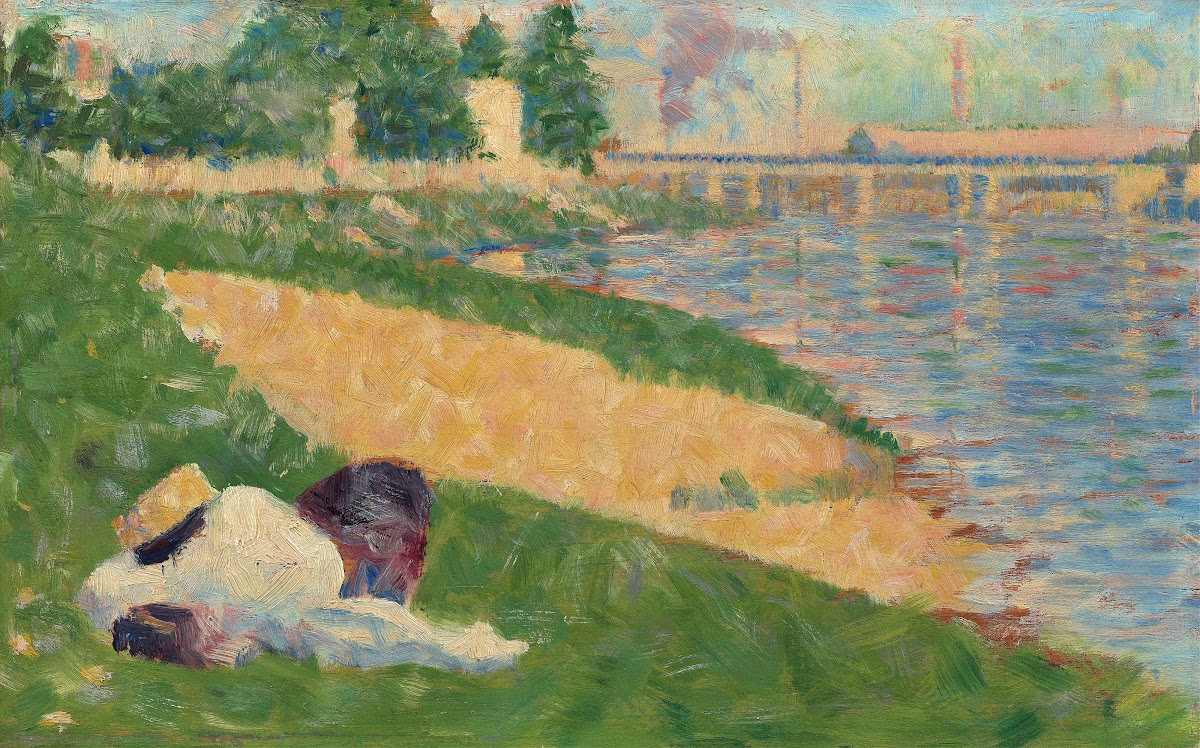 The Seine with Clothing on the Bank Study for  Bathers at Asnières  1883 1884