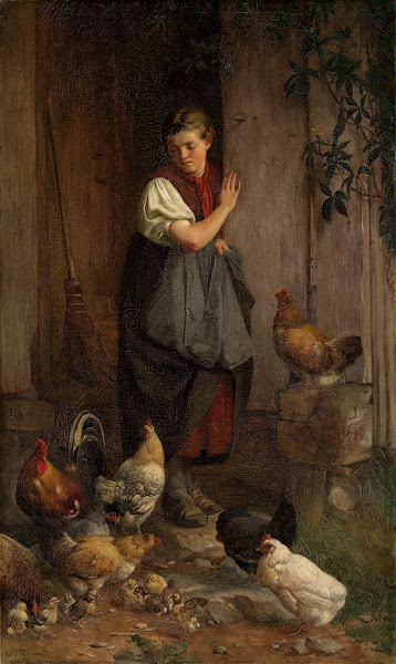 Feeding chickens 1867