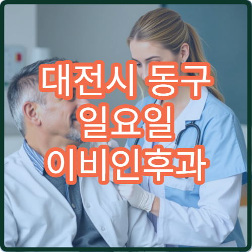 대전시 동구 일요일 이비인후과 진료 병원 코막힘 인후통 진료