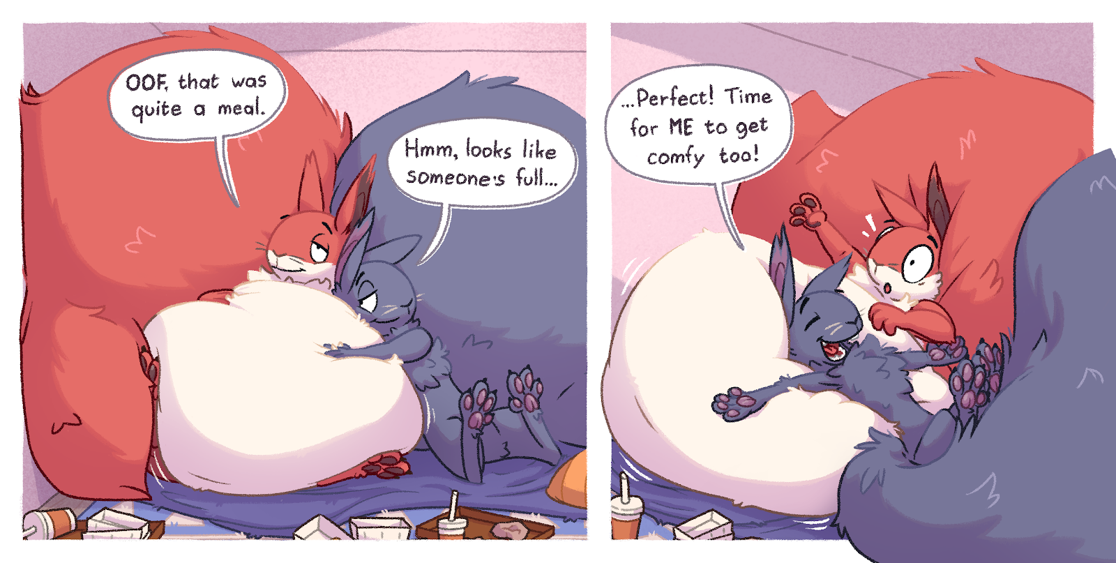 The final page of a comic featuring a squirrel eating a lot