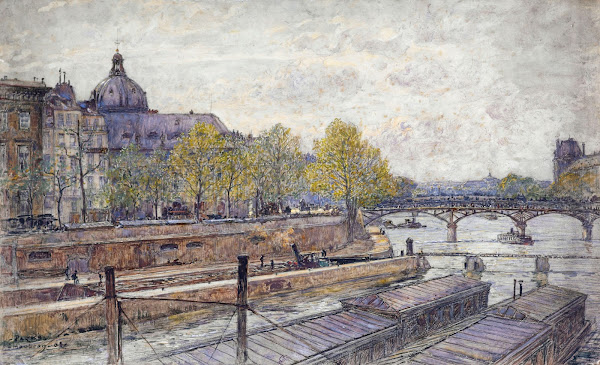 Le quai Conti et le pont des Arts 1905