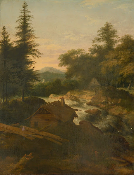 River Landscape With Cottage
