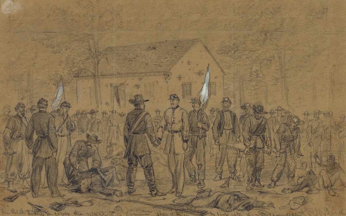The rebel dodge to cover the retreat into Virginia Flag of truce to look after t